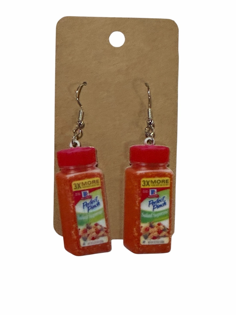 Novelty Red Spice Bottle Earrings